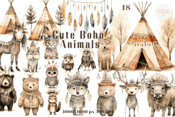 Download Bohemian Clipart for Nursery Decor - Bohemian Collection