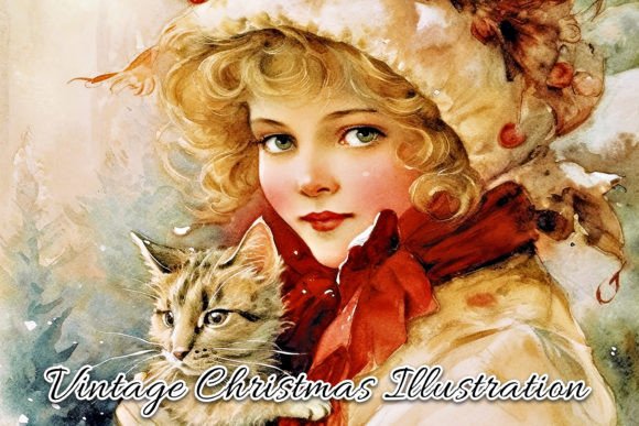 Download Vintage Christmas Card Illustration VIII - Premium Resources