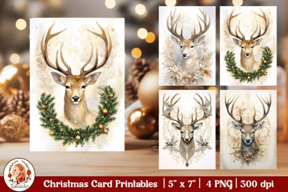 Download Vintage Christmas Card Christmas Deer - Premium Resources
